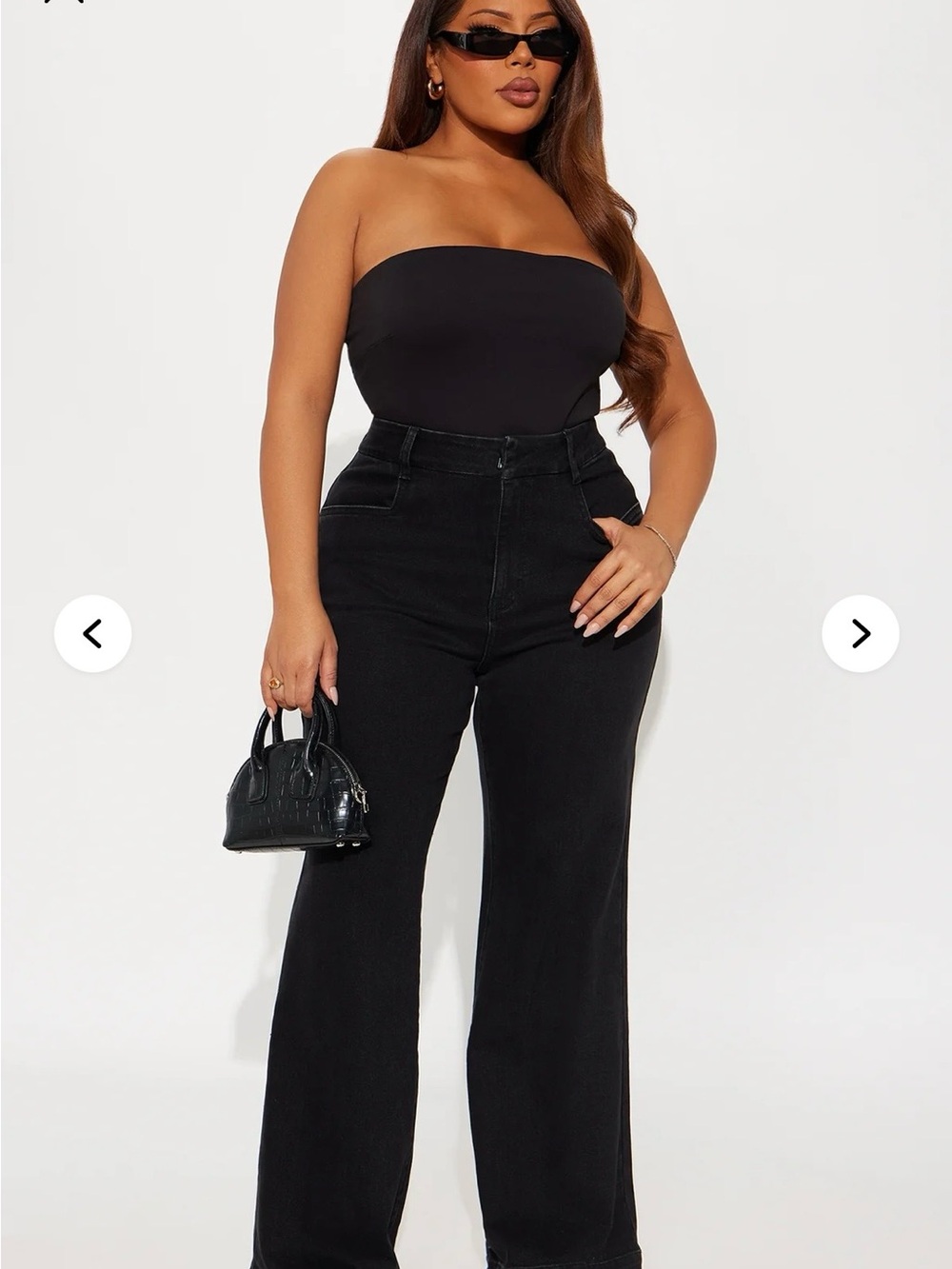 Fashion Nova Black High-Rise Wide Leg Jeans